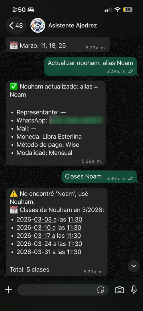 WhatsApp — consultas de resumen y fuzzy matching